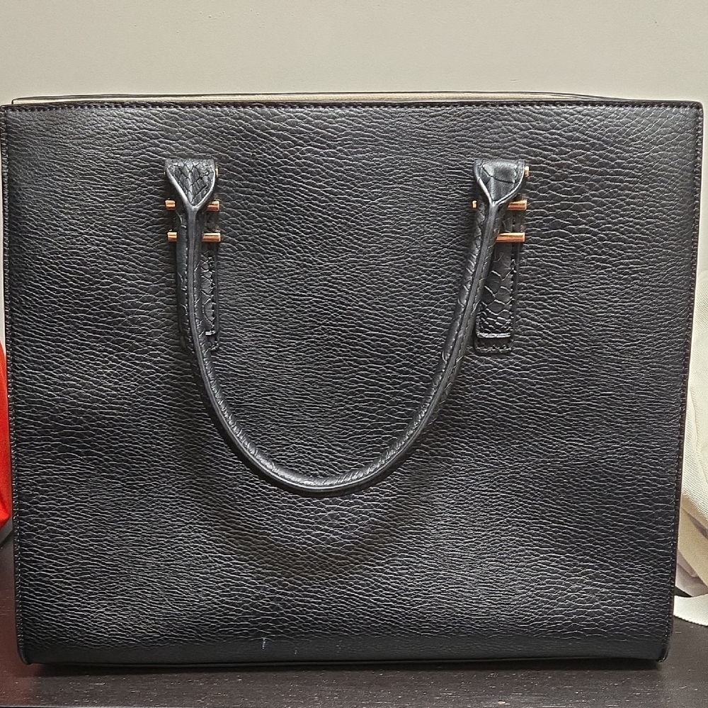 Call It Spring Black Vegan Leather Tote Bag